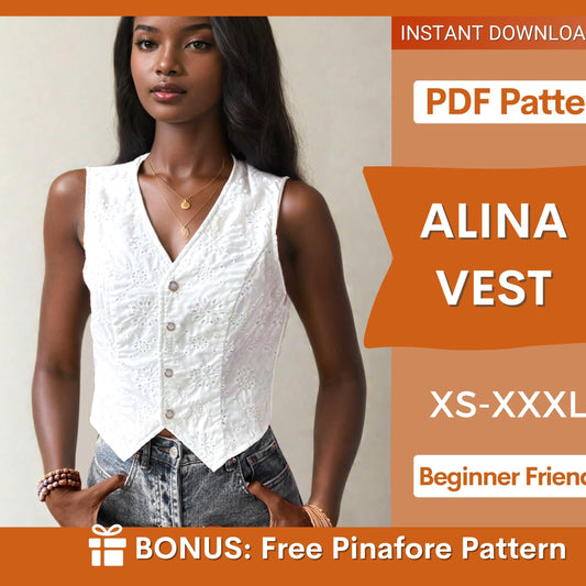 Button-Up Vest Sewing Pattern - Classic Waistcoat Style