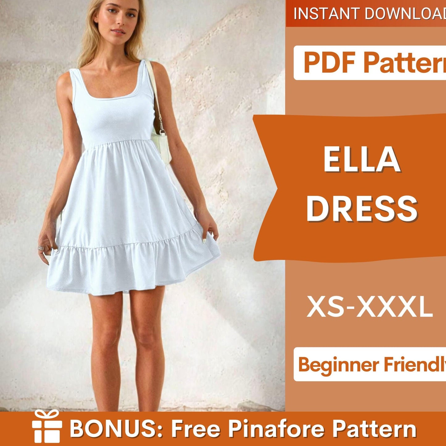 Beginner-Friendly Summer Dress Sewing Pattern – XS-XXXL