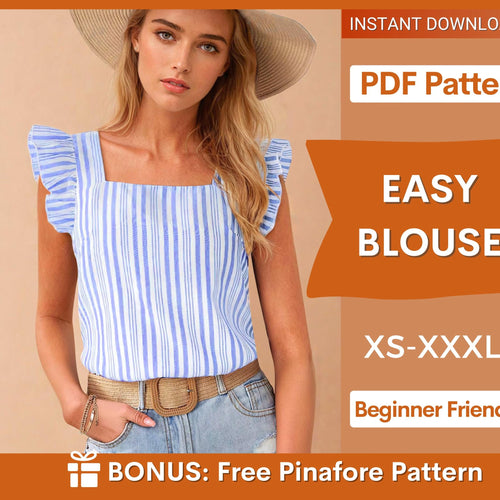 Easy Blouse Sewing Pattern for Beginners – Women's Top Pattern