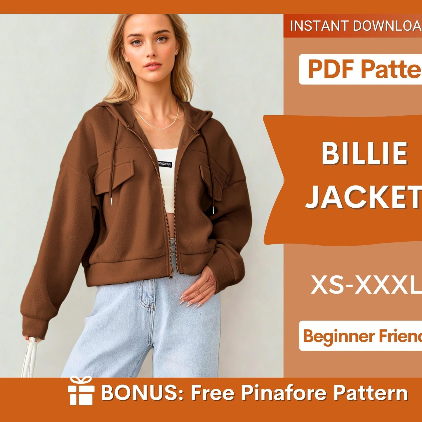 Hoodie Jacket Sewing Pattern – Trendy & Comfortable