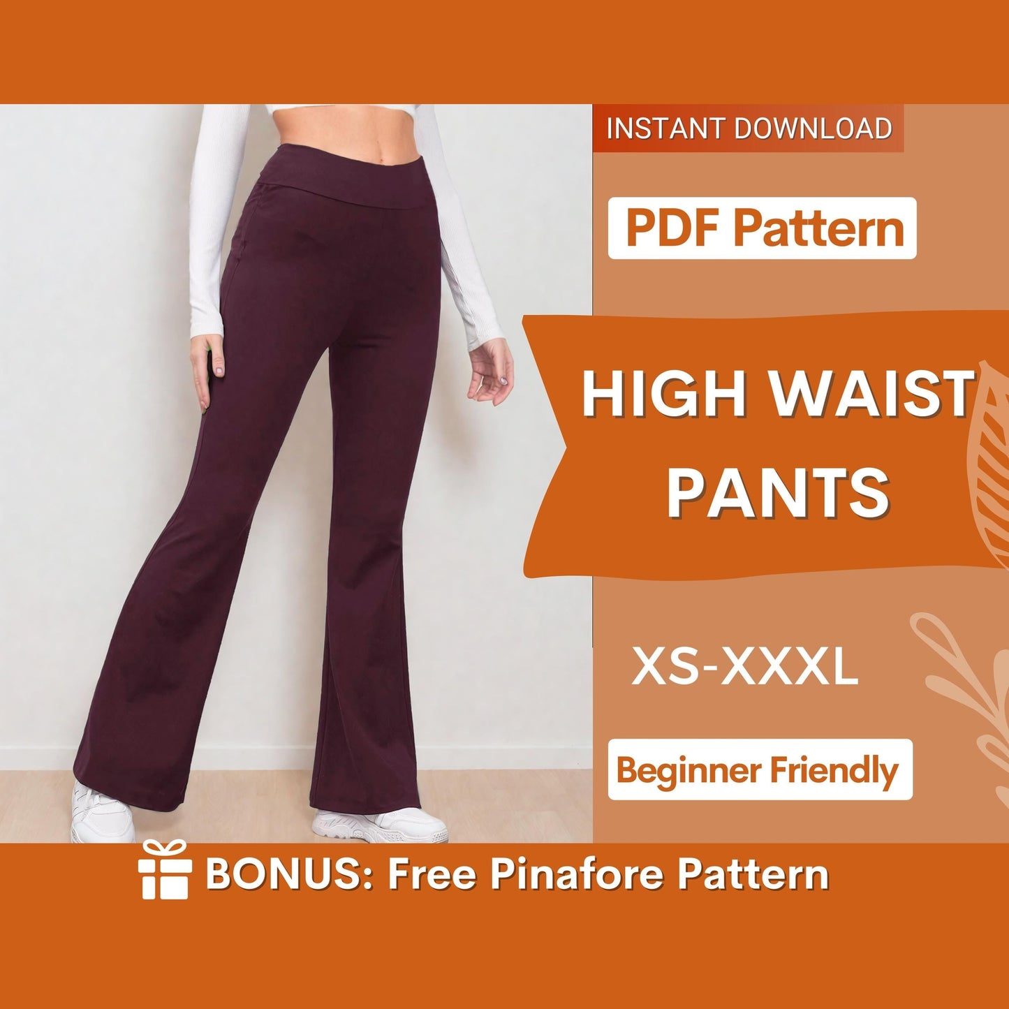 High-Waist Pants Sewing Pattern – Comfortable Flare Design