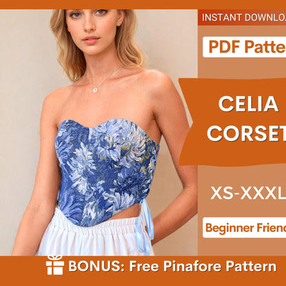 Corset Sewing Pattern – Top & Bodice Pattern for Women