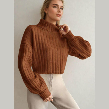 Turtleneck Sweater Pattern - Women's Mock Neck Sweater Design