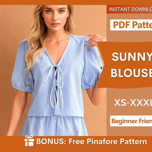 Front-Tie Blouse Sewing Pattern – Effortless Chic