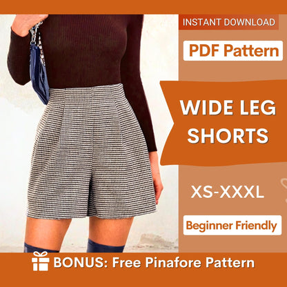 Wide-Leg Shorts Sewing Pattern - High-Waisted Summer Style