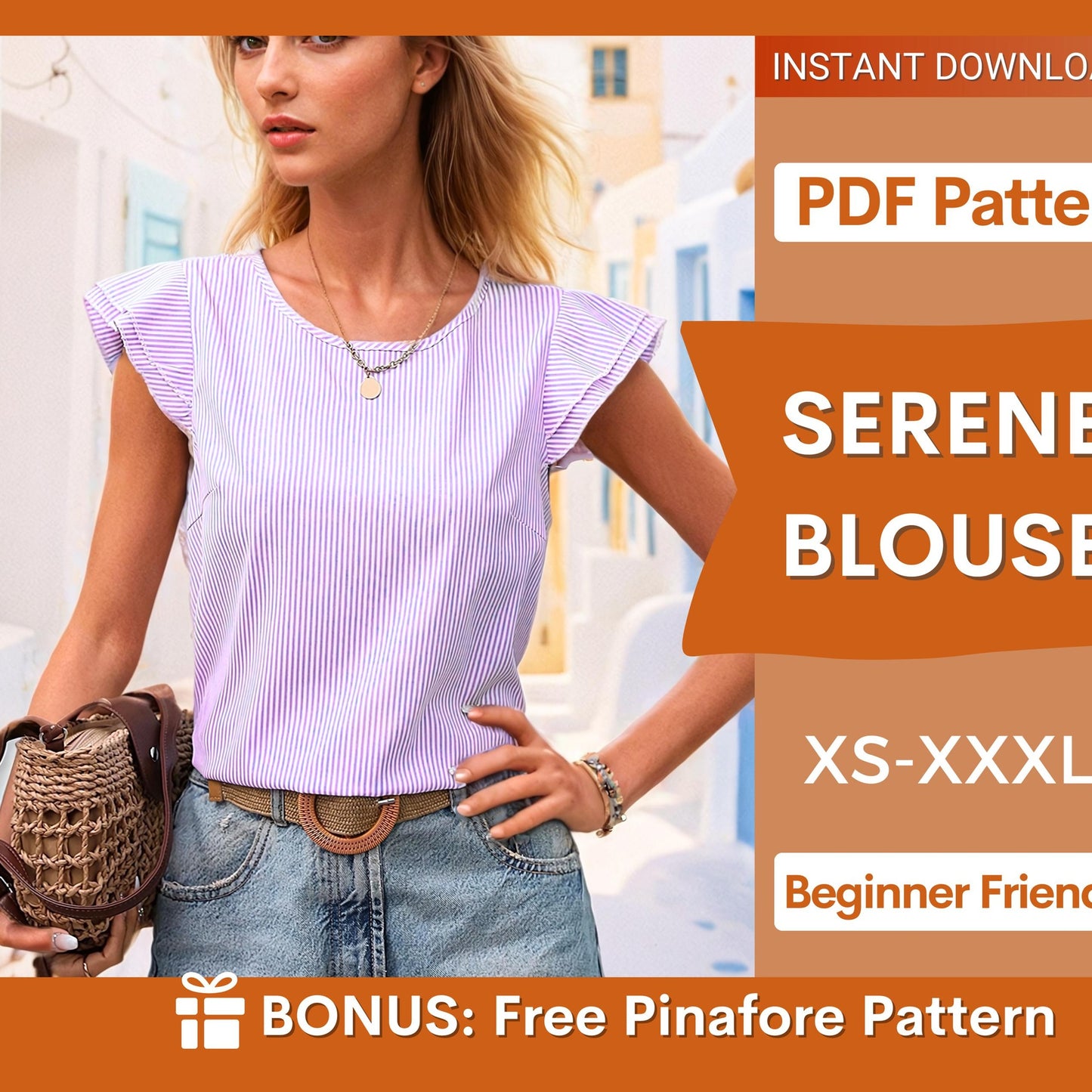 Easy Beginner Blouse Sewing Pattern for Women – Top Pattern