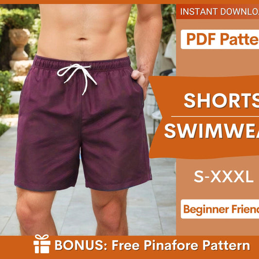 Men's Shorts & Swimwear Sewing Pattern – Easy PDF for All Skill Levels