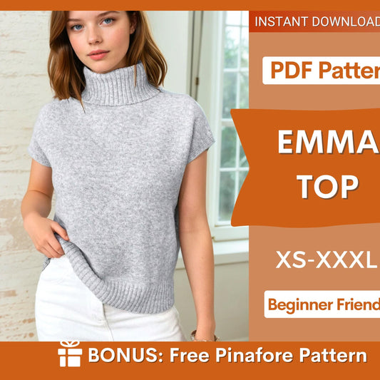 Top Sewing Pattern | Mock Neck Top | Turtleneck Top Pattern | Sewing Patterns | Women Sewing Pattern | Beginner Pattern Top | Vest Pattern