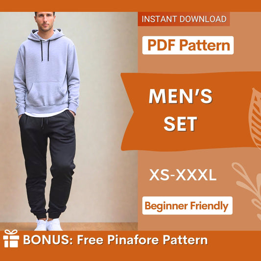 Men’s Hoodie & Joggers Sewing Pattern – DIY Loungewear Set | Beginner-Friendly