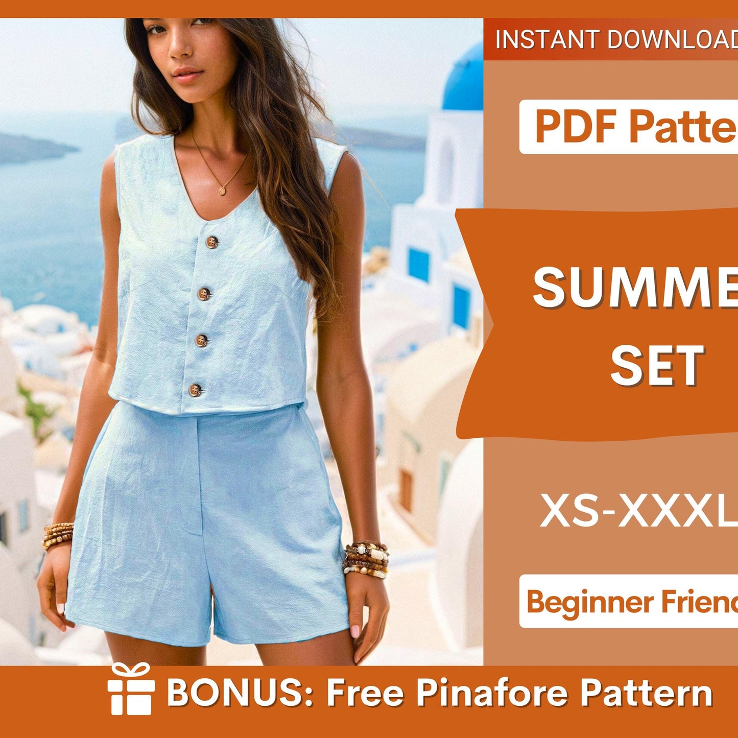 Summer Top & Shorts Patterns - Wide Leg Shorts & Tank Top