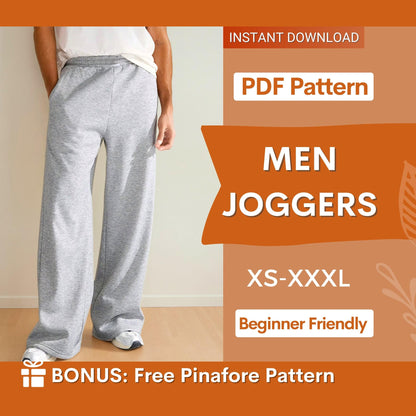 Men’s Joggers Sewing Pattern – Beginner-Friendly DIY Sweatpants | Sizes XS-XXXL