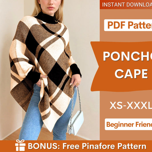 Poncho Cape Sewing Pattern | Easy Sweater Cape for Women