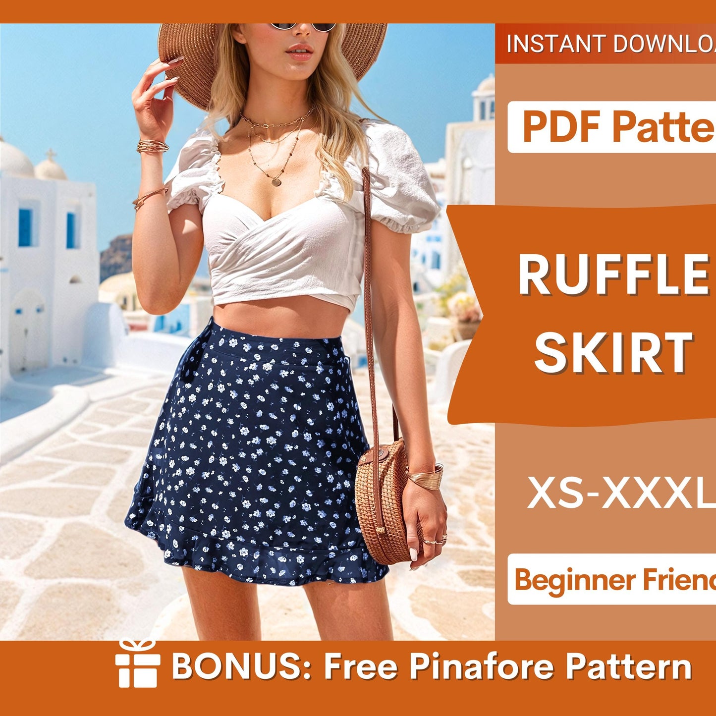 Mini Skirt Sewing Pattern | Ruffled Design for Summer Outfits