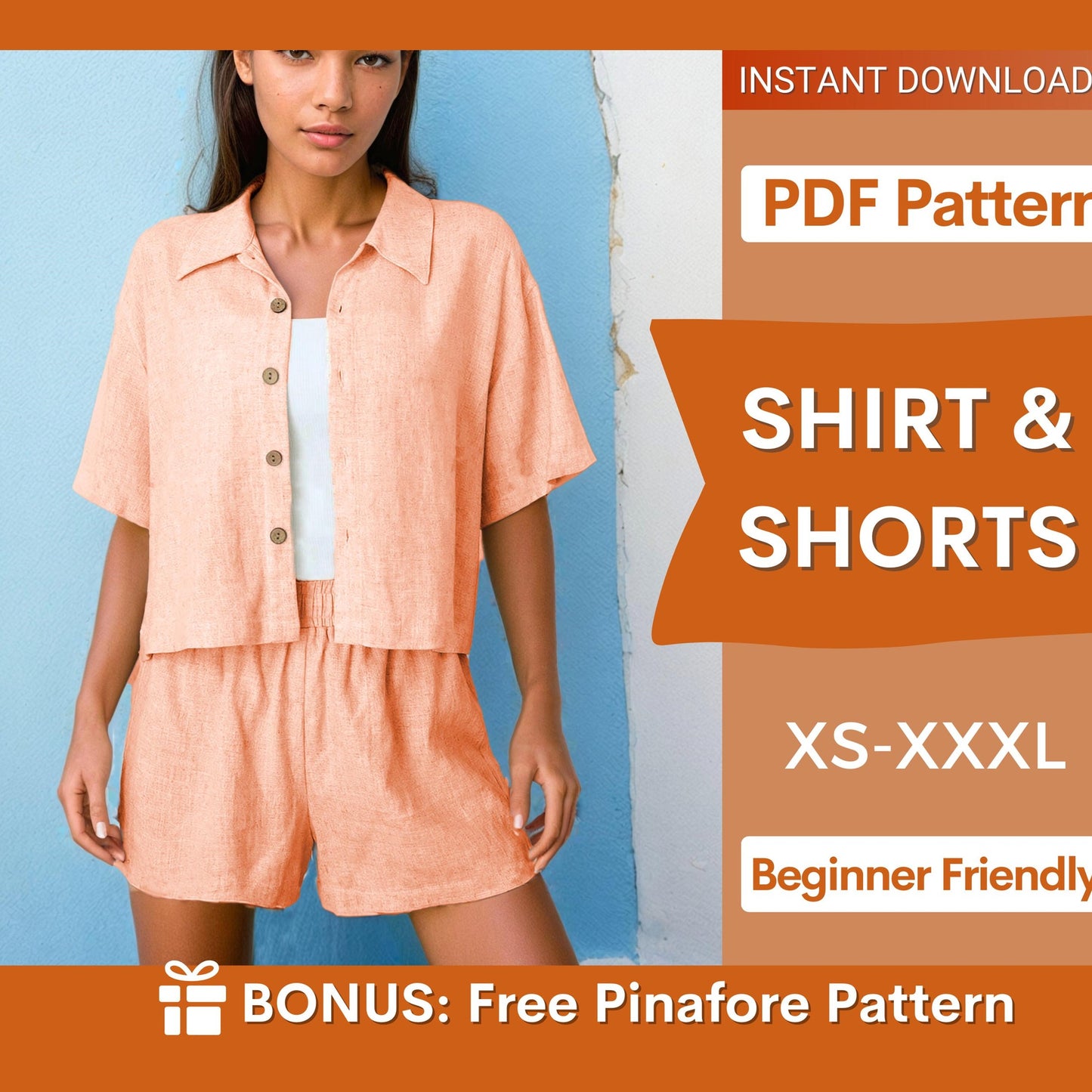 Crop Shirt & Shorts Set Sewing Pattern – Beginner-Friendly