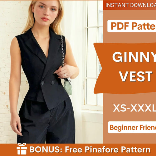 Vest Sewing Pattern, Waistcoat Pattern, Women Sewing Patterns, Women Vest, Top Sewing Pattern for Women, Women Vest Waistcoat Pattern