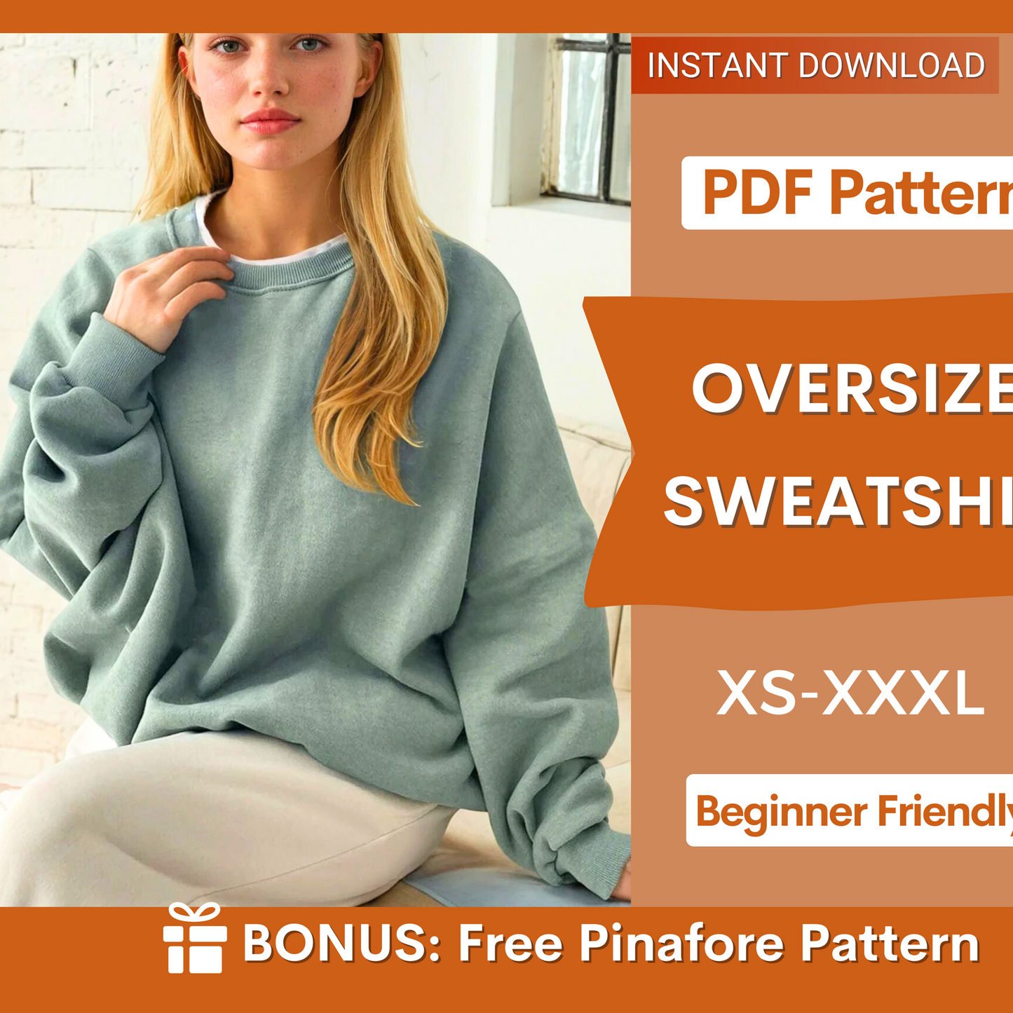 Oversized Sweatshirt Sewing Pattern | Cozy Loungewear Pattern